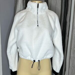 Calvin Klein Performan Heavy Cropped Pullover Jacket Sz S/P/CH Zip un Neck Soft